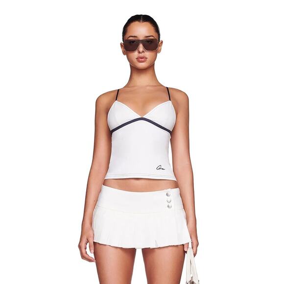 NWT I.Am.Gia Remini Skort Micro Mini Skirt Women’s XL White Pleated Buttons - Picture 2 of 13